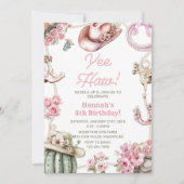 Yee Haw! Western Cowgirl Rodeo Birthday Party Kaart (Voorkant)