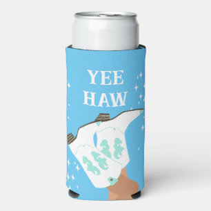 Yee Haw Western Rodeo Cowboy laarzen blauw Seltzer Blikjeskoeler