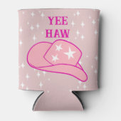 Yee Haw Western Rodeo Cowboy Pet Blush Roze Blikjeskoeler (Voorkant)