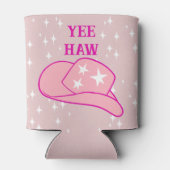 Yee Haw Western Rodeo Cowboy Pet Blush Roze Blikjeskoeler (Achterkant)