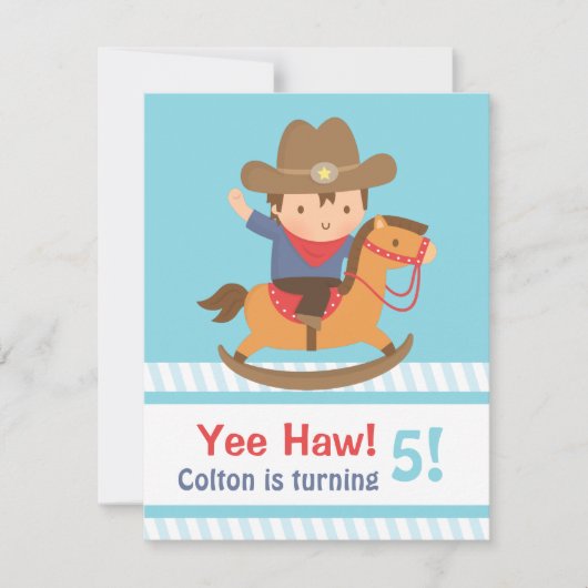 Yee Haw Westerne Cowboy kinderen Birthday Party Kaart (Voorkant)