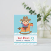 Yee Haw Westerne Cowboy kinderen Birthday Party Kaart (Staand voorkant)