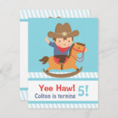 Yee Haw Westerne Cowboy kinderen Birthday Party Kaart (Voorkant / Achterkant)