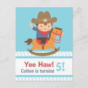 Yee Haw Westerne Cowboy kinderen Birthday Party Kaart