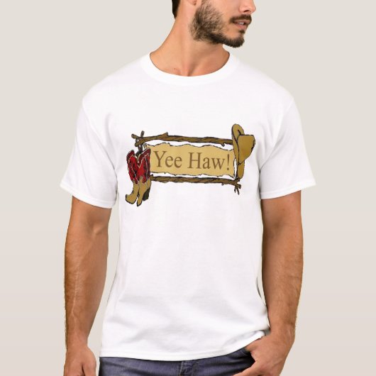 Yee Haw! Westerne T-Shirt (Voorkant)