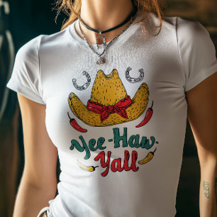 Yee Haw Y'all Cowgirl Pet Design Tri-Blend Shirt