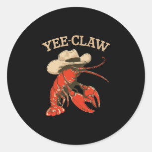 Yeeclaw Western Cowboy Rivierkreeft Kook Zomer Zee Ronde Sticker
