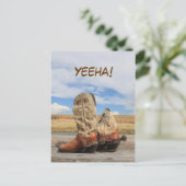 Yeeha! Het westerne Briefkaart van de Laars (Staand voorkant)
