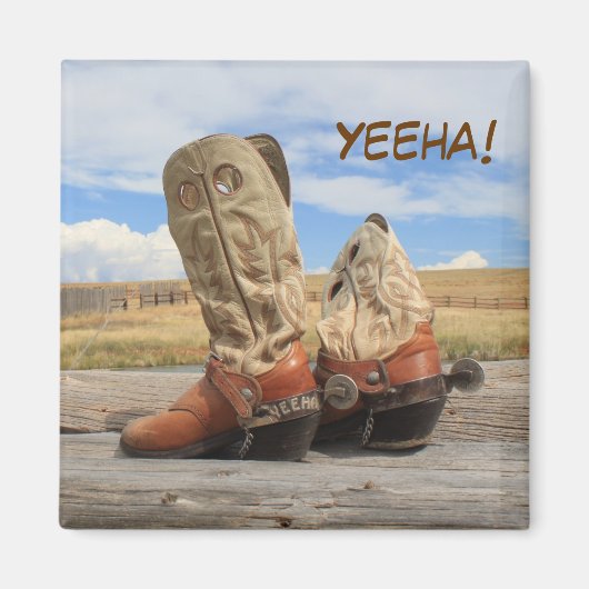 Yeeha Rustic Western Boot Magnet (Voorkant)