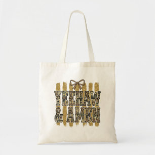 Yeehaw Amen Zuidwestelijke Cowgirl Christelijk Tote Bag