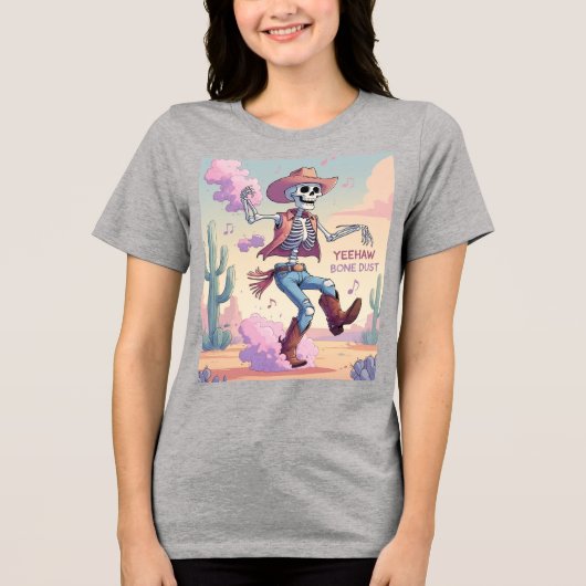 Yeehaw Bone Dust – Kickin’ Up Fun in the Desert! Tri-Blend Shirt (Voorkant)