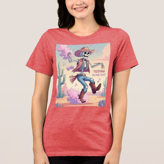 Yeehaw Bone Dust – Kickin’ Up Fun in the Desert! Tri-Blend Shirt (Voorkant)