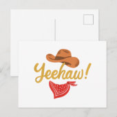 Yeehaw Cowboy Cowgirl Western Land Rodeo Briefkaart (Voorkant / Achterkant)