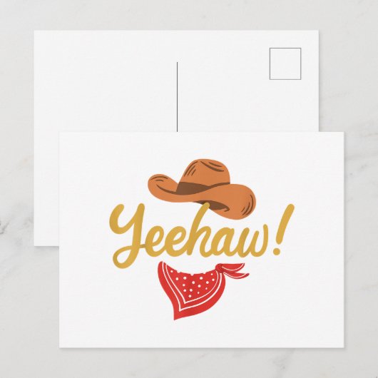 Yeehaw Cowboy Cowgirl Western Land Rodeo Briefkaart (Voorkant / Achterkant)