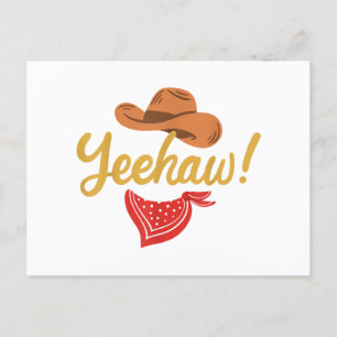 Yeehaw Cowboy Cowgirl Western Land Rodeo Feestdagenkaart
