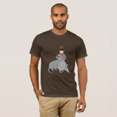 Yeehaw! Cowboy en Armadillo. T-shirt (Voorkant volledig)