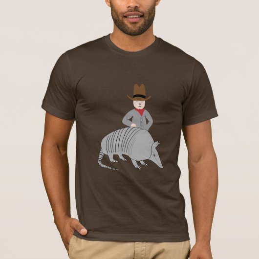 Yeehaw! Cowboy en Armadillo. T-shirt (Voorkant)
