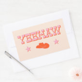Yeehaw + cowboy of cowgirl pet rechthoekige sticker (Envelop)