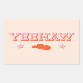 Yeehaw + cowboy of cowgirl pet rechthoekige sticker