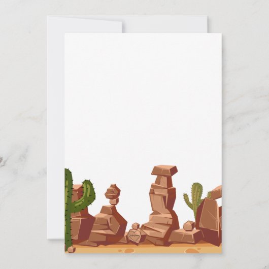 YEEHAW cowboy roundup verjaardagsfeestje Uitnodigi Kaart (Achterkant)