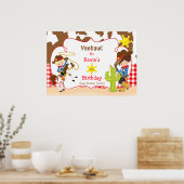 Yeehaw Cowboy Western Birthday Poster Boy (Keuken)