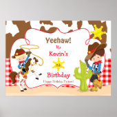 Yeehaw Cowboy Western Birthday Poster Boy (Voorkant)