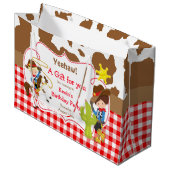 Yeehaw Cowboy Western Verjaardag Groot Cadeauzakje (Voorkant Gekanteld)