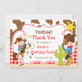 Yeehaw Cowboy Westerne Birthday Party Bedankkaart (Voorkant)
