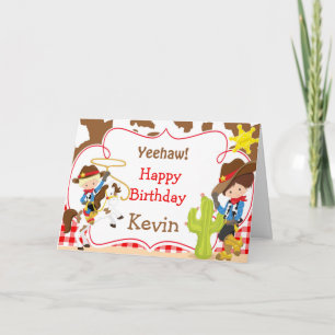 Yeehaw Cowboy Westerne Birthday Party Kaart