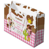 Yeehaw Cowgirl Western Verjaardag Groot Cadeauzakje (Voorkant Gekanteld)