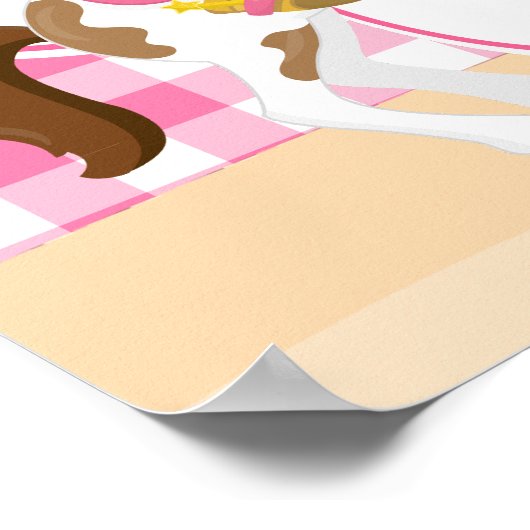 Yeehaw Cowgirl Western Verjaardag Poster meisje (Hoek)