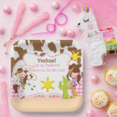 Yeehaw Cowgirl Westerne Birthday Party Papieren Bordje (Feest)