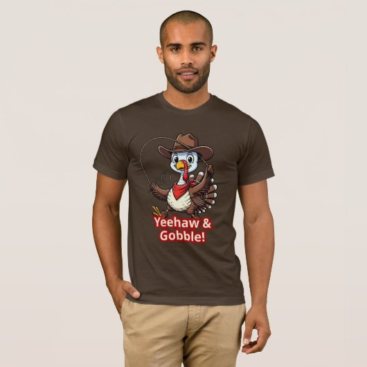 Yeehaw & Gobble Turkey Shirt – Western Thanksgivin (Voorkant volledig)
