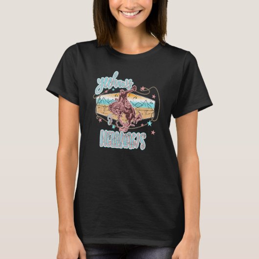 Yeehaw & Hellnaws Westerne Rodeo Graphic voor haar T-shirt (Voorkant)
