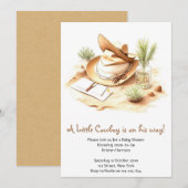 Yeehaw Jubilations: Wild West Cowboy Baby shower Kaart (Voorkant / Achterkant)