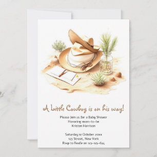 Yeehaw Jubilations: Wild West Cowboy Baby shower Kaart