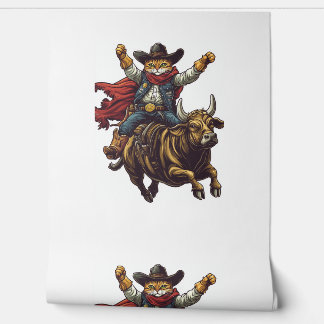 Yeehaw Kat - Wild West Cat Cowboy Rodeo Behang