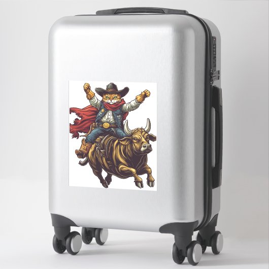 Yeehaw Kat - Wild West Cat Cowboy Rodeo Sticker (Koffer)