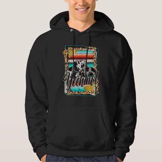 YEEHAW  Leopard Cow Pattern Print Serape Rodeo 1 Hoodie (Voorkant)