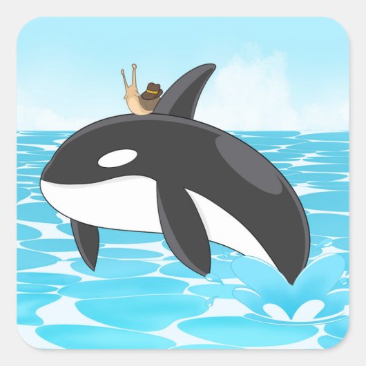 Yeehaw Orca Vierkante Sticker (Voorkant)