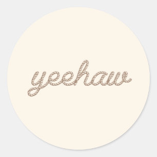 Yeehaw Rope, mijn eerste Rodeo verjaardagsfeestje Ronde Sticker