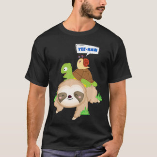 YeeHaw Sloth Turtel en Snail T-shirt