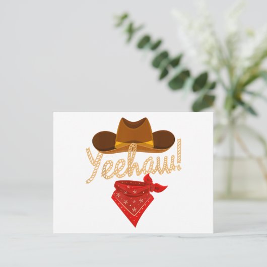 Yeehaw Western Country Howdy Southern Cowboy Yee H Briefkaart (Staand voorkant)
