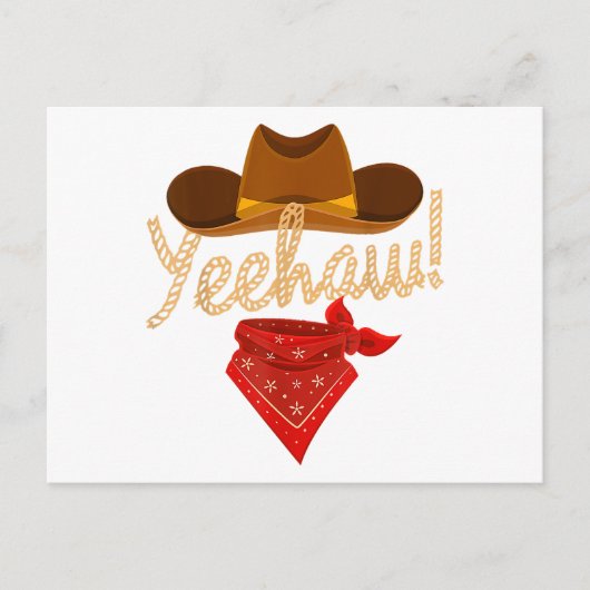 Yeehaw Western Country Howdy Southern Cowboy Yee H Briefkaart (Voorkant)