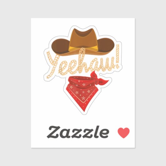 Yeehaw Western Country Howdy Southern Cowboy Yee H Sticker (Vel)