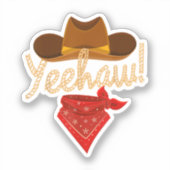 Yeehaw Western Country Howdy Southern Cowboy Yee H Sticker (Voorkant)