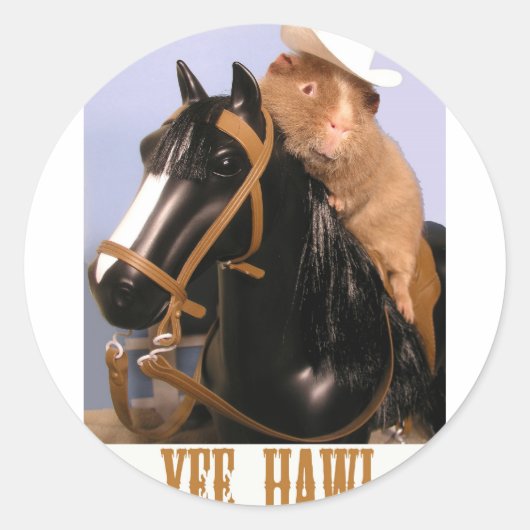 YeeHAW Wilbur Ronde Sticker (Voorkant)