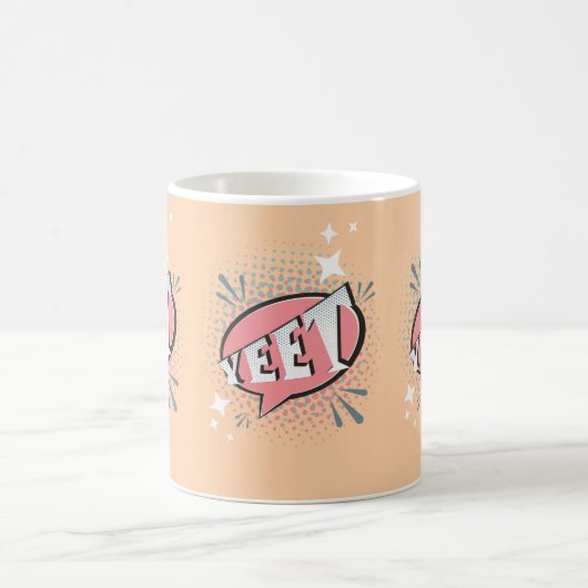 YEET Comic Speech Bubble Funny Meme Peach Koffiemok (Center)