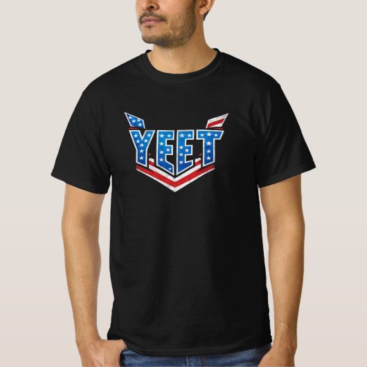 YEET US vlag Typografie T-shirt (Voorkant)