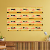 Yeet Zwarte Tekst Vintage Zonsondergang Yeeted Vir Canvas Afdruk (Insitu (Woonkamer))